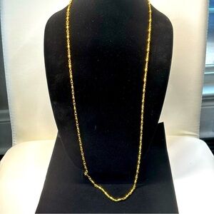 Monet vintage gold tone unique long necklace